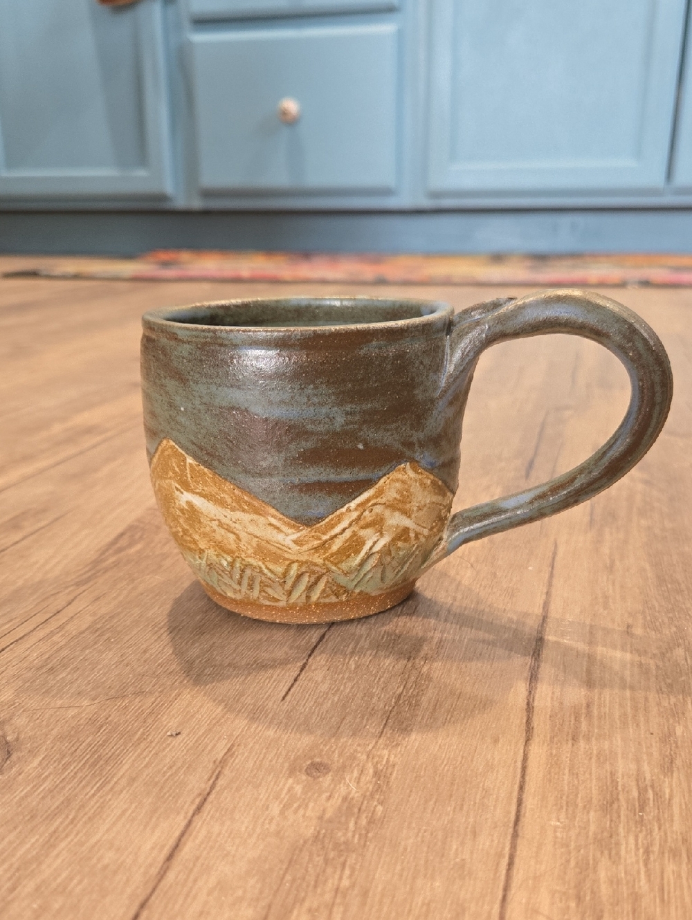 Handmade Ceramic With Scenic Blue Sky And Mountain Mug